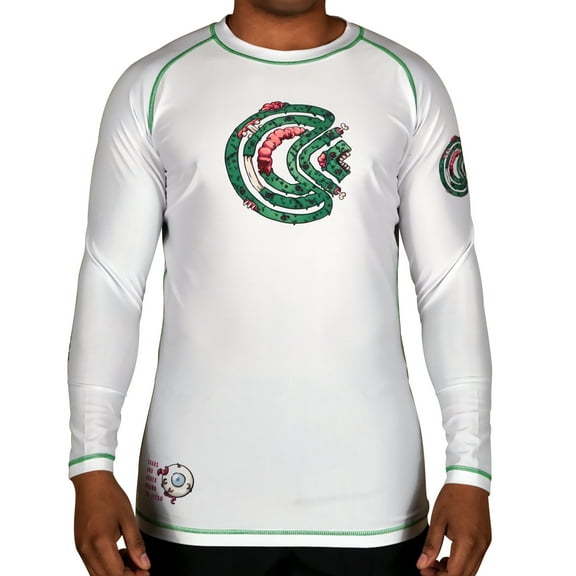 Chaos and Order Zombie Long Sleeve BJJ Rashguard - Medium - White