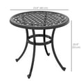 thumbnail image 3 of Outsunny Table de Patio, Table d'Appoint avec Cadre en Aluminium pour Jardin, Noir, 3 of 10
