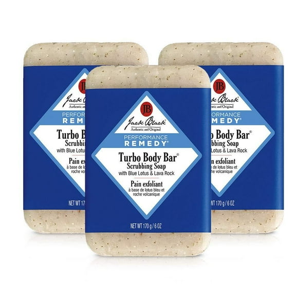 Jack Black Turbo Body Bar Scrubbing Soap, 6 oz (3 Pack)