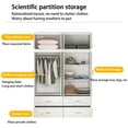 thumbnail image 2 of OXYLIFE 4-Door Wardrobe Armoire with Hutch, Shelves and Drawers,White Closet Storage Cabinet with Clothing Rod for Bedroom, 93.3" H, 2 of 8