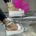 thumbnail image 1 of Nuevas sandalias de plataforma con tiras y punta abierta para la playa, zapatos de mujer Wmkox8yii shjk3872, 1 of 4