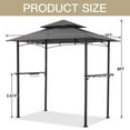 thumbnail image 2 of AECOJOY 8' x 5' Outdoor Grill Gazebo with Vented Top, Double Tier BBQ Canopy Gazebo-Gray, 2 of 7