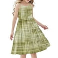 thumbnail image 2 of Nmnitkp Girl Dresses High-Quality Fabric Boho Dresses for Girls Ruffle Sleeve Tiered Swing A-Line Cute Midi Casual Sundress Green,11 Years, 2 of 7