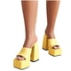 thumbnail image 4 of Sandalias de plataforma para mujer Sexy Square Peep Toe Slip On Chunky High Heel Sandals Date Dress Pumps Wmkox8yii ytu5662, 4 of 5