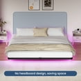thumbnail image 4 of Lusimo King Size Floating Bed Frame with LED Lights Bed Storage Metal Platform Bed Frames with Steel Slat Support Anti-Slip Easy Assembly, Black, 4 of 11
