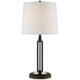 thumbnail image 2 of Franklin Iron Works Javier Industrial Table Lamp 24 1/2" High Bronze with USB Charging Port White Drum Shade for Bedroom Living Room Bedside Home Desk, 2 of 9