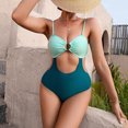 thumbnail image 4 of Traje de baño plisado de Color sólido Sexy a la moda para mujer, traje de baño con espalda abierta y cuello colgante, traje de baño dividido en Bikini OAVQHLG3B Store llm121212, 4 of 8