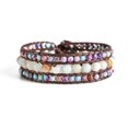 thumbnail image 1 of GHSDFBB Boho Handmade Natural Stone Bead 3 Row Wide Wrap Wrist Statment Bracelet Jewelry Collection, 1 of 6