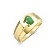 thumbnail image 4 of RYLOS Men's Rings Yellow Gold Plated Silver Ring Classic Solitaire 7X5MM Oval Shape Gemstone Designer Band Emerald May Birthstone Rings For Men Size 10, 4 of 5
