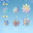 thumbnail image 4 of Garland Geegoods, 36 unidades, copos de nieve iridiscentes 3D de 15 a 25 cm, 4 of 6