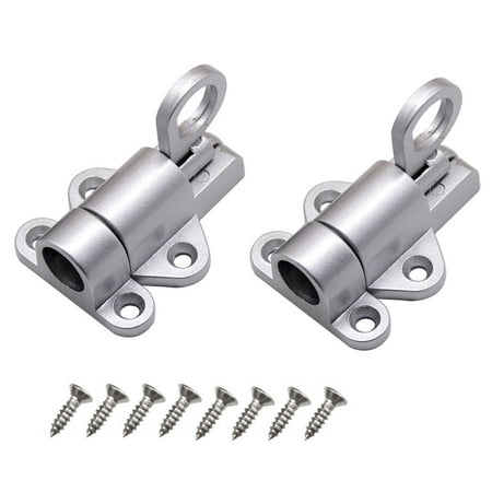 

2pcs Pull Ring Aluminum Alloy Gate With Screws Door Bolt Automatic Spring Latch