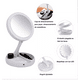 thumbnail image 3 of Espejo De Maquillaje Luz Led Doble Cara Ajustable Plegable Color del marco Blanco, 3 of 5