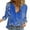 Blue, variant on Womens Shirts V Neck Roll Up Sleeve Button Down Blouses Tops Workout Tops