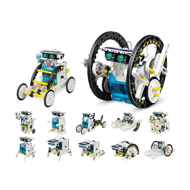 Juguete Educativo Robot Solar Regalo Para Niños 8 A 14 Años amarillo blanco azul