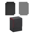 thumbnail image 3 of Caja para baraja de cartas con 2 divisores que se adapta a más de 100 tarjetas magnéticas multifuncionales resistentes al agua Negro y rojo, 3 of 8
