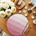thumbnail image 2 of Round Placemats Pink Wood Grain 15 inch Set of 6 Table Mats for Dining Table Rustic Ombre Wooden Stripes Heat Resistant Non-Slip Kitchen & Home Decorative Place Mat Set, 2 of 8