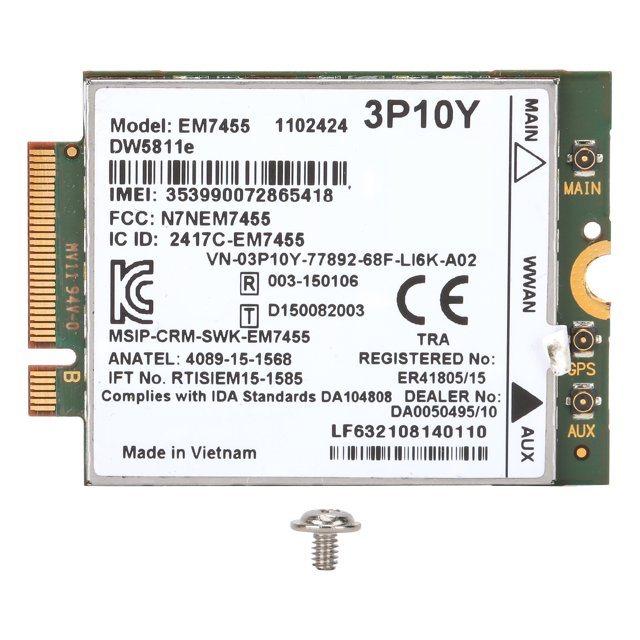 Tarjeta de red inalámbrica para Dell DW5811e LTE 3P10Y EM7455 para módulo Qualcomm 4G WWAN