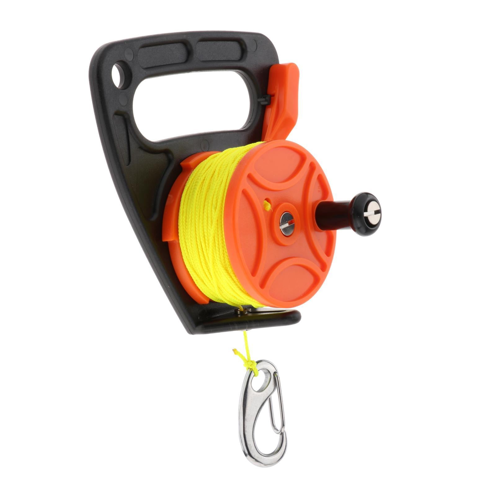 Multi Purposeheavy Duty Scuba Diving Reel with Handle Yellow Line with for  , Kayaking, Recreational Diving Snorkeling orange 46m 