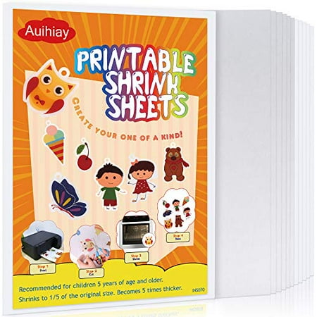 Auihiay 12 Pieces Printable Shrink Plastic Sheets