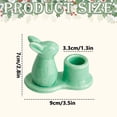 thumbnail image 3 of Ceramic Easter Bunny Candle Holder, 3.5'' Cute Rabbit Taper Candle Holders, Spring Easter Decorations for Home, Table Centerpieces Easter Rabbit Figurines Holders for Candle Sticks, Mint Green, 3 of 7