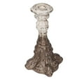 thumbnail image 3 of CC Home Furnishings Vintage Style Two-Toned Magnesia Pillar Candle Holder - 16" - White and Gold, 3 of 4