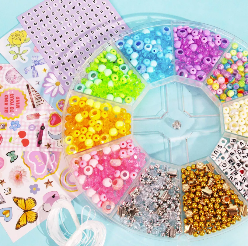 STMT DIY Jewelry Spinner Kit – 800+ Beads, Bracelet Making Kit, Spinning Storage Case, Arts & Crafts Jewelry Set
