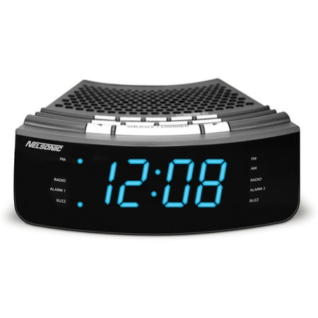 NS Blue LED Clock Radio with Digital Tuner - Walmart.com