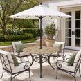 thumbnail image 2 of Round Outdoor Tablecloth with Umbrella Hole and Zipper, Rose Bud Flowers Tablecloth with Elastic Waterproof, Vintage Cottagecore Farmhouse Florals Patio Table Covers for 31" - 35" Picnic Pool Tables, 2 of 9