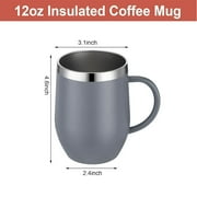 12oz Insulated Coffee Mug with Handle Stainless Steel Insulated Coffee Mug Double Wall Vacuum Travel Mug Tumbler Cup with Sliding Lid Travel Coffee Cup Thermal Cup
