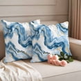 thumbnail image 2 of Blue Ombre Marble Outdoor Waterproof Pillow Covers, Modern Marble Abstract Aesthetic Art Decorative Square Throw Pillowcase Sofa Cushion Sham for Patio/Couch/Chair, 26"x26" 2 Pack, 2 of 8