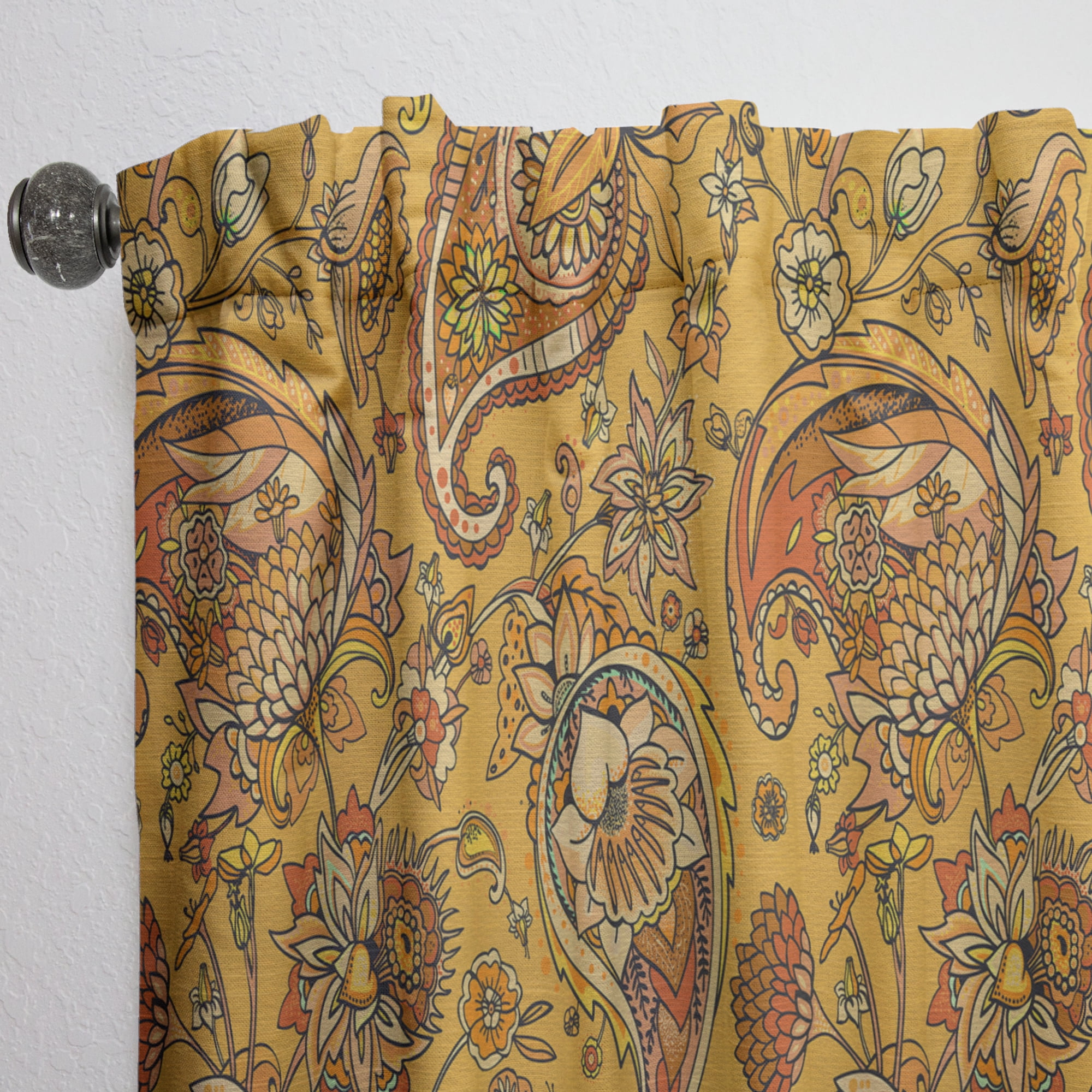 Designart 'Moods Yellow XIII' Designer Curtain Panel