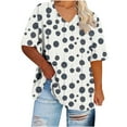 thumbnail image 4 of Plus Size Womens Tops Short Sleeve Casual Under 10$ 4X Loose Blouse, 4 of 5