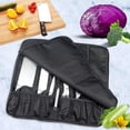 thumbnail image 5 of Bolsa enrollable para cuchillos de chef, funda resistente de lona encerada duradera, acabado profesional que garantiza un almacenamiento seguro de sus cuchillas para viajes y trabajo (8 bolsillos, 5 of 5
