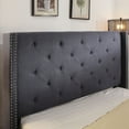 thumbnail image 3 of Furniture of America Luz Contemporary Fabric Platform Bed, Full, Blue, 3 of 6