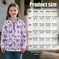 thumbnail image 7 of Chririnla Purple Butterflies Pattern Girls Hiking Sweatshirt Half Zip Pullover Sweatshirts Lightweight Athletic Comfy Casual for Outdoor Camping Travel Size 7-8, 7 of 7