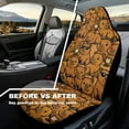 thumbnail image 4 of Yuyamidu 2pcs Set Capybara Car Seat Covers Cute Vehicle Bucket Seat Cover Stretchy Driver Seat Covers for SUV Van Sedan, Brown, 4 of 7