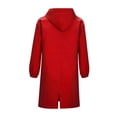thumbnail image 3 of Women‘s Plus Size Solid Color Button Pocket Recreational Hooded Long Sleeve Windbreaker Coat Tops, 3 of 4