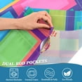 thumbnail image 3 of Yayeee Kitchen Curtains Tier Pair Light Filtering 27"x36" Rod Pocket Short Cafe Window Panel, Colorful Geometric Pattern, 3 of 7