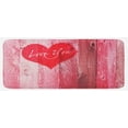 thumbnail image 1 of Love Kitchen Mat, Love You Heart on Grunge Style Rustic Wooden Background Valentines Day Retro Print, Plush Decorative Kitchen Mat with Non Slip Backing, 47" X 19", Red Pink, by Ambesonne, 1 of 1