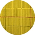 thumbnail image 1 of Ahgly Company Machine Washable Indoor Round Abstract Yellow Contemporary Area Rugs, 8' Round, 1 of 4