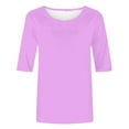 thumbnail image 4 of fatyb Women's Plus Size Tops Plain Short Sleeve Shirts Casual Crew Neck Summer Basic Tee T-Shirts, 4 of 5