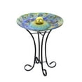 thumbnail image 2 of Bain d'Oiseaux en Verre avec Support, Orbe Solaire Paon, 2 of 4