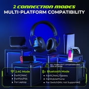 Seenda Wireless Gaming Headset for PC PS4 PS5, 2.4G USB Gamer Headphones with Embeddable Microphone