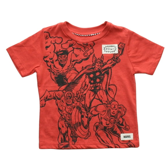 Marvel Character's Thor, Captain America, The Incredible Hulk, Altron Toddler Boy's Short Sleeve T-Shirt (4T)