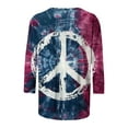 thumbnail image 5 of Staron Liquidation Hauts à Manches 3/4 pour Femmes Col Rond Tunique Graphique Teinture sur Nœuds Hauts Basiques T-Shirts Fluides Tendance d'Été T-Shirts Amples, 5 of 5