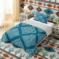 thumbnail image 2 of Erosebridal Aztec Aesthetic Twin Comforter Sets, Teal Blue Bedding Set, Gray Reversible 2 Pieces, 1 Comforter and 1 Pillowcase, 2 of 6