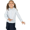 thumbnail image 2 of Leveret Kids & Toddler Girls Long Sleeve Uniform Cotton Dress Shirt Light Blue (Size 4 Years), 2 of 4