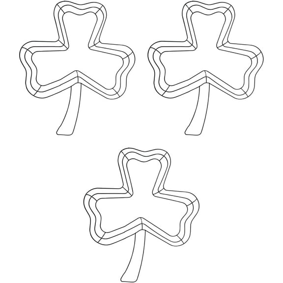 (3) Shamrock Shaped Wire Wreath Frame 18.75x16 in. Happy St. Patrick's Day Decoration DIY Decor