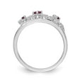 thumbnail image 2 of Real 14kt White Gold Diamond and Ruby Flower Ring Size: 7; for Adults and Teens; for Women and Men, 2 of 5
