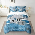 thumbnail image 2 of Erosebridal Football City Bedding Sets Twin Size, American Football Bed Sheets Set, Blue Grey, DETROIT, Ultra Soft 7 Pieces, 2 of 8